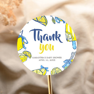 Ciao Baby Lemon Baby Shower Favor Tags Runder Aufkleber