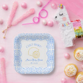 Ciao Baby! Lemon Blue Italian Baby Dusche Pappteller (Party)