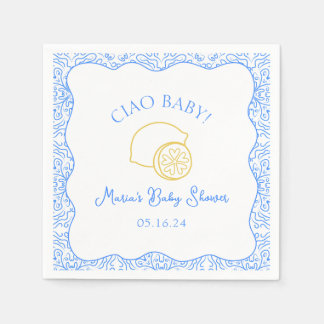 Ciao Baby! Lemon Blue Italian Baby Dusche Serviette