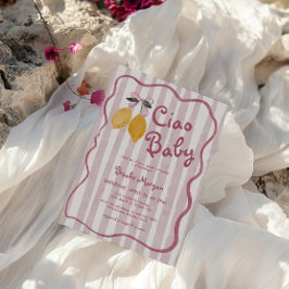 Ciao Baby Lemon Bows Girls Baby Shower Einladung