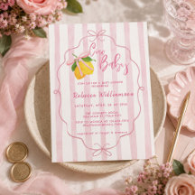 Ciao Baby Lemon Bows Mädchen Baby Shower Einladung