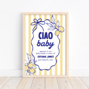 CIAO BABY Lemon Mediterrane Amalfi Babydusche Poster
