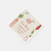 Ciao Baby Line Art Italian Pizza Baby Shower Serviette (Ecke)