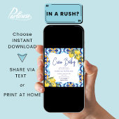 Ciao Baby Mediterranean Majolica Tile Lemon Dusche Einladung