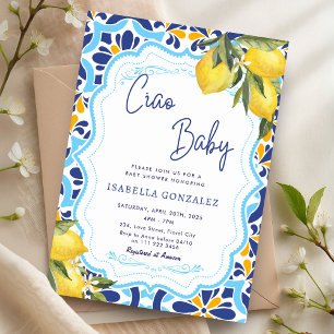 Ciao Baby Mediterranean Majolica Tiles Dusche Einladung