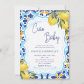 Ciao Baby Mediterranean Majolica Tiles Dusche Einladung (Vorderseite)