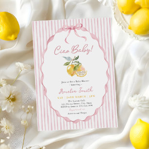 Ciao Baby Pink Lemon Babyparty Einladung