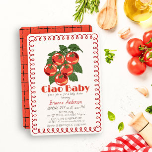 Ciao Baby Rote Tomate Italienische Babyparty Einladung