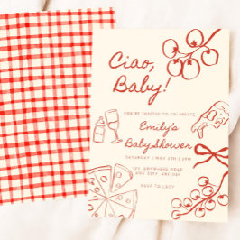 Ciao Baby Shower Einladung: Handgezeichnetes Itali Einladung