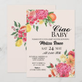Ciao Baby shower Flower Invitation  Einladung (Vorne/Hinten)