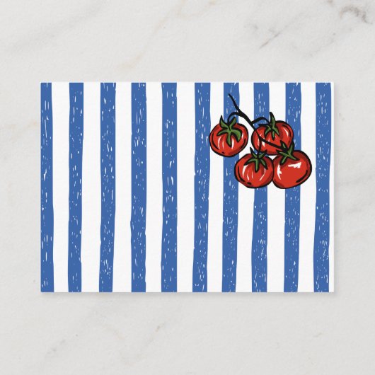 Ciao baby tomato Italian baby shower book request Begleitkarte (Rückseite)