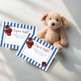 Ciao baby tomato Italian baby shower diaper raffle Begleitkarte