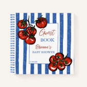 Ciao baby tomato Italian baby shower guest book Notizblock (Vorderseite)