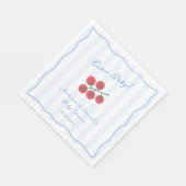 Ciao Baby! Tomatoes Blue Red Baby Shower Party Serviette (Ecke)