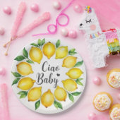 Ciao Baby Watercolor Lemons Baby Shower Pappteller (Party)