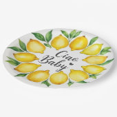 Ciao Baby Watercolor Lemons Baby Shower Pappteller (Schrägansicht)