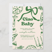 Ciao Baby Whimsical Italian Pizza Baby Shower Einladung (Vorderseite)