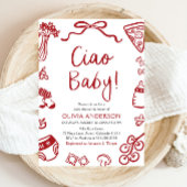 Ciao Baby Whimsical Italienische Pizza Niedlich Ba Einladung
