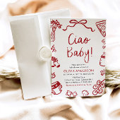 Ciao Baby Whimsical Italienische Pizza Niedlich Ba Einladung