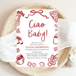 Ciao Baby Whimsical Italienische Pizza Niedlich Ba Einladung
