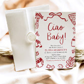 Ciao Baby Whimsical Italienische Pizza Niedlich Ba Einladung