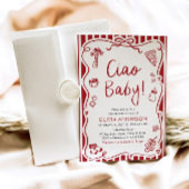 Ciao Baby Whimsical Italienische Pizza Niedlich Ba Einladung