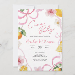 Ciao Baby Zitronen-Mädchen Baby Shower Einladung