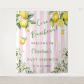 Ciao Bambina Baby Shower Pink Lemons Backdrop Wandteppich (Vorderseite)