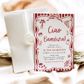 Ciao Bambina Girl Whimsical Italienische Babydusch Einladung