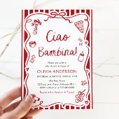 Ciao Bambina Girl Whimsical Italienische Babydusch Einladung