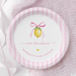 Ciao Bambina Italian Lemon Baby Shower Plates Pappteller