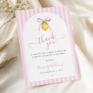Ciao Bambina Italienische Baby Shower mit Zitrone Dankeskarte