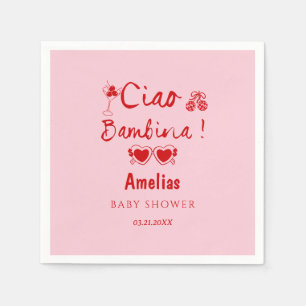 Ciao bambina italienisches handgezeichnetes Thema Serviette
