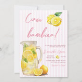 Ciao Bambina Lemon Baby Shower Einladung (Vorderseite)