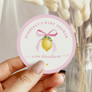 Ciao Bambina Pink Lemon Baby Shower Aufkleber