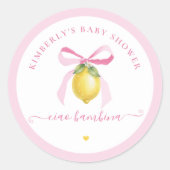 Ciao Bambina Pink Lemon Baby Shower Stickers (Vorderseite)