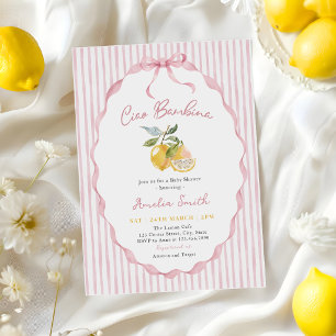 Ciao Bambina Pink Lemon Babyparty Einladung