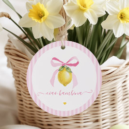 Ciao Bambina Pink Lemon Favor Tags Geschenkanhänger
