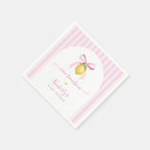 Ciao Bambina Pink Striped Lemon Baby Shower Serviette (Ecke)