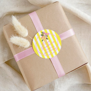 Ciao Bambina Rosa Band Gelbe Zitrone Baby Shower Runder Aufkleber