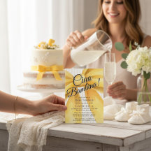 Ciao Bambina Wasserfarbe Gelber Bogen Baby Shower