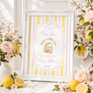 Ciao Bambina Zitronen Baby Girl Shower Willkommen Poster