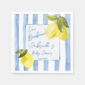 Ciao Bambino blaue Streifen Zitronen Babydusche Serviette (Vorderseite)