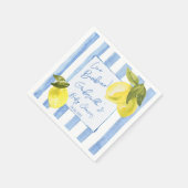 Ciao Bambino blaue Streifen Zitronen Babydusche Serviette (Ecke)