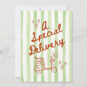 Ciao Bambino Green Baby Shower Einladung (Rückseite)