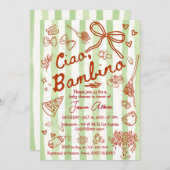 Ciao Bambino Green Baby Shower Einladung (Vorne/Hinten)