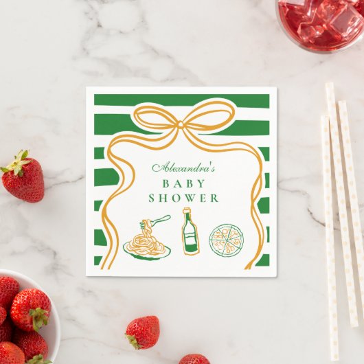 Ciao Bambino Green Italian Baby Shower Serviette (Beispiel)
