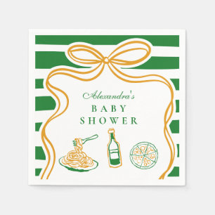 Ciao Bambino Green Italian Baby Shower Serviette