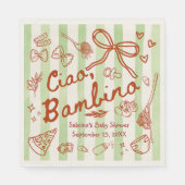 Ciao Bambino (Green) Paper Napkin Serviette (Vorderseite)