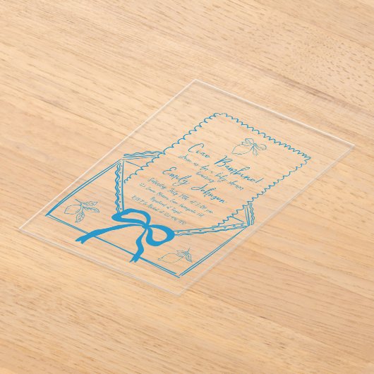 Ciao Bambino Handgezeichnete Lemon Babydusche Acryleinladungen (Ablage )